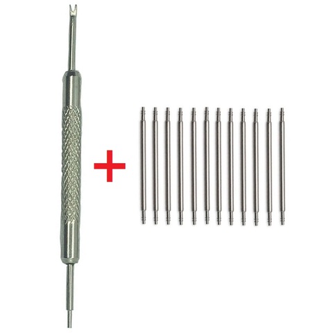 New 100pcs+1 tool Stainless Steel Spring Bar Link Pins Watch Band Strap Remover Silvery 12 14mm 16mm 18mm 20mm 22mm 24mm 26 28mm ► Photo 1/6
