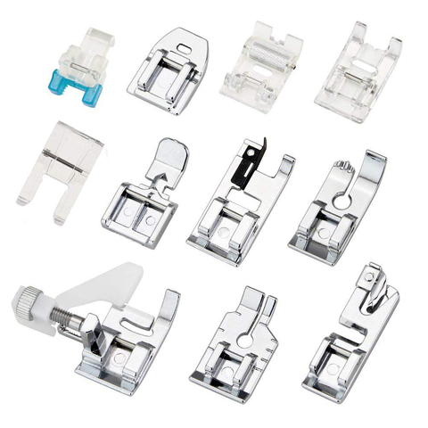 11pcs/set Sewing Machine Presser Foot Kit Domestic Sewing Machine Accessories Presser Foot Feet Kit Set Hem Foot Spare Parts ► Photo 1/6