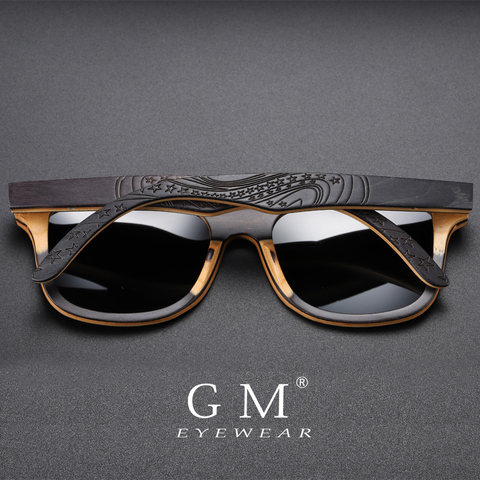 GM Brand Designer wood Sunglasses New Men Polarized Black Skateboard Wood Sunglasses Retro Vintage Eyewear Dropshipping S5832 ► Photo 1/6