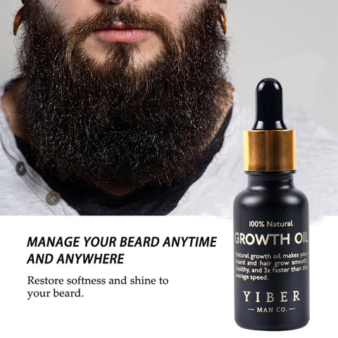 Men Beard Growth  Oil Kit Soften Hair Growth Nourishing Enhancer Beard Wax Balm Moustache Oil Leave-In Conditioner Beard Care ► Photo 1/6
