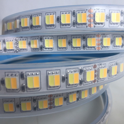 CCT LED Strip Dual White Warm White & White 2 in 1 Chip 5050/5025 Led Tape Color Tem Ajustable DC12v/24V waterproof 60 /120leds ► Photo 1/6