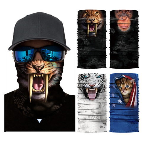 Seamless Magic Bandana Animal Monkey Shark Neck Warmer Tube Shield Gaiter Scarf Face Shield Headband Snowboard Bicycle Headwear ► Photo 1/3