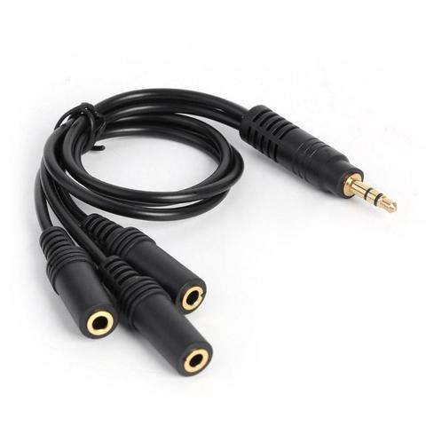 3.5mm 3-Pole Plug to 3 Way Stereo Audio Headphone Splitter Adapter Cable PVC Gold-plated Plug AUX Audio Output Y-Cable Lead ► Photo 1/6