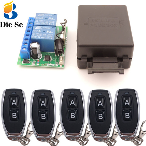 433MHz Universal Wireless Remote Control DC 12V 2CH rf Relay Receiver and Transmitter for Universal Garage door and gate Control ► Photo 1/6