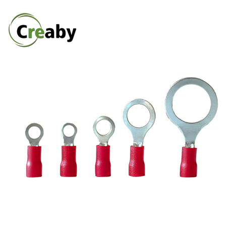 50/100pcs 0.5-1.5mm 22-16 AWG Ring Insulaterd Terminal PVC Cable Wire Electric Crimp Terminals Connector Kit M3/M4/M5/M6/M8 Red ► Photo 1/6