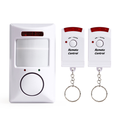 Wireless Home Security Alarm, 1 Battery-operated Receiver and 2 Controllers PIR Motion Sensor Detector Infrared Alert System ► Photo 1/5