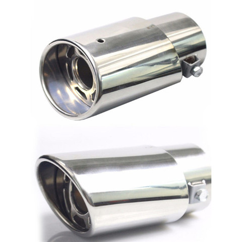 1pair Chrome Trim Modified Car Liner Pipe Stainless Steel Car Exhaust Muffler Tip Pipe  Exhaust System ► Photo 1/6