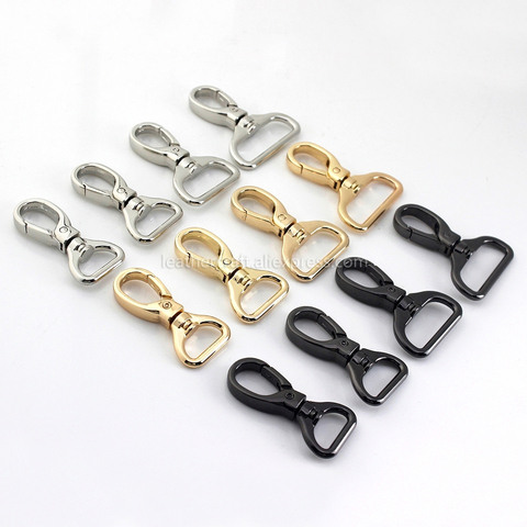 1pcs Metal 4 Sizes Snap Hook Trigger Lobster Clasps Clips Flat Bottom Spring Gate Leather Craft Pet Leash Bag Strap Belt Webbing ► Photo 1/6