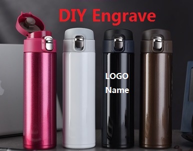 500ML Thermos DIY Customize Laser engrave LOGO name driver car Travel Vacuum flasks Steel Double Wall Thermal Cup Bottle MAZWEI ► Photo 1/5