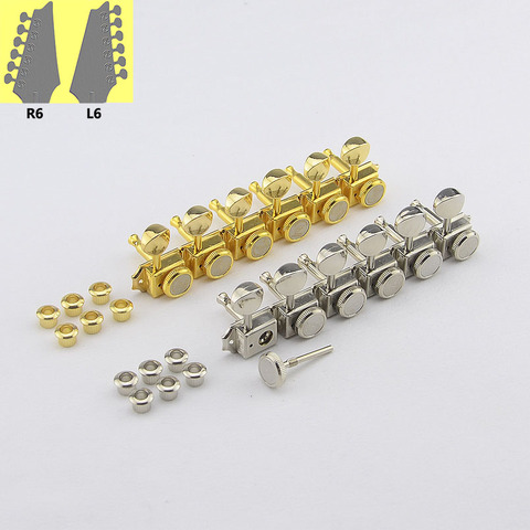 1 Set ( 6 Pieces ) GuitarFamily  Locking  Vintage  Guitar Machine Heads Tuners  ( Nickel )  MADE In Taiwan ► Photo 1/6