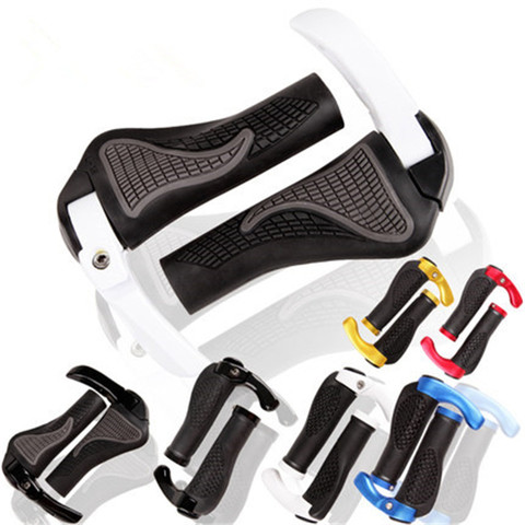 Road Bicycle bike Handblebar Grips Ergonomic Rubber  & Aluminum Bar ends Black/white Bike part accessories Bull Horn Design ► Photo 1/5