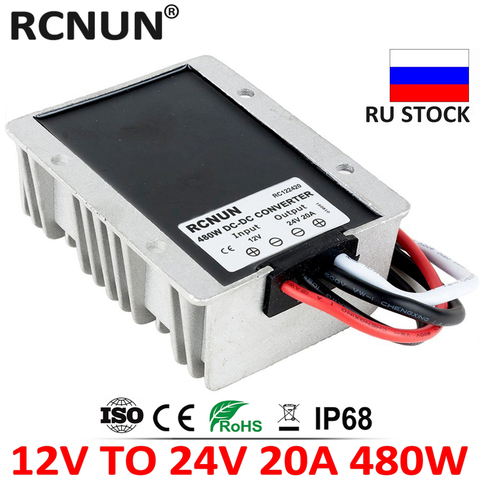 High Quality 10-23V 12V TO 24V 15A 20A DC DC Step Up Converter Regulator 12 Volt to 24 Volt 500W Boost Module CE RoHS RCNUN ► Photo 1/6