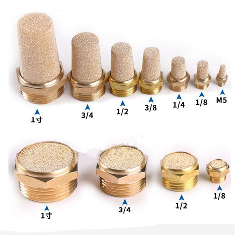 10pcs  Noise Filter Brass muffler 1/8 1/4 3/8 1/2 3/4 pneumatic plug silencer air for solenoid valve fitting ► Photo 1/6