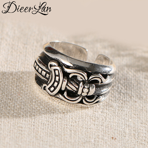 Boho Vintage 925 Sterling Silver Sword Rings For Women Wedding Band Men Finger Rings Female Bohemian Jewelry Gifts ► Photo 1/6