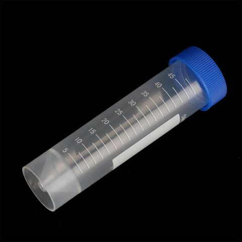 10 Pcs 50ml Plastic Screw Cap Flat Bottom Centrifuge Test Tube with Scale Free-standing Centrifugal Tubes Laboratory Fittings ► Photo 1/6