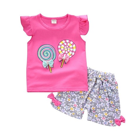 New Baby Girls Clothing Outfits Brand Summer Newborn Infant Sleeveless T-shirt Shorts 2pc/Sets Clothes Casual Sports Tracksuits ► Photo 1/6