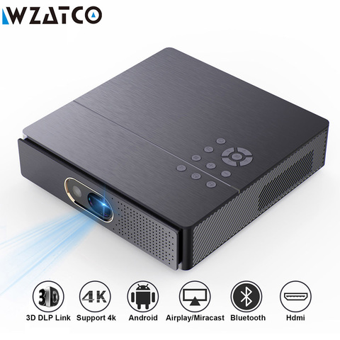WZATCO S5 Portable MINI DLP 3D Projector 4K 5G WIFI Smart Android for Home Theater Beamer Full HD 1080P Video lAsEr Proyector ► Photo 1/6