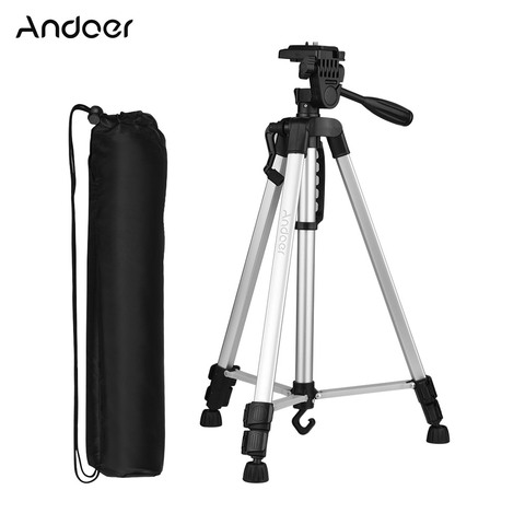 Andoer Lightweight Photography Tripod Stand for phone AluminumAlloy with Carry Bag Phone Holder for Canon Sony Nikon DSLR Camera ► Photo 1/6