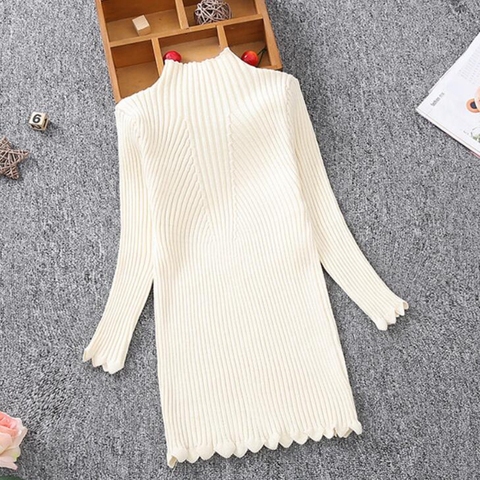 2-13Y 2022 Spring Autumn Winter Baby Toddler Teenage Kids Girls Knitted Dress Children's Clothes Slim Girls Sweater Dress JW4327 ► Photo 1/6