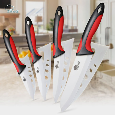 Ceramic Knife 6 5 4 3 inch Chef Meat Utility Slicing Paring Knives White Blade Colorful Anti-slip Handle Kitchen Cooking Tools ► Photo 1/6