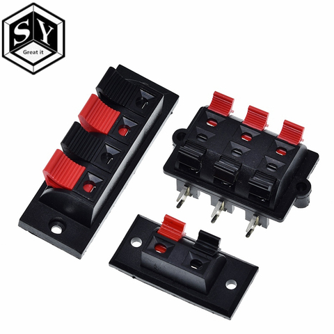 GREAT IT  1PCS 2 4 6  Way Spring Push Release Connector Speaker Terminal Strip Block ► Photo 1/6