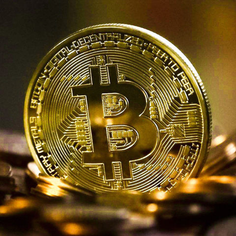Bitcoin Coin Gold Plated Collectible Art Collection Gift Physical Commemorative Metal Antique Imitation ► Photo 1/6