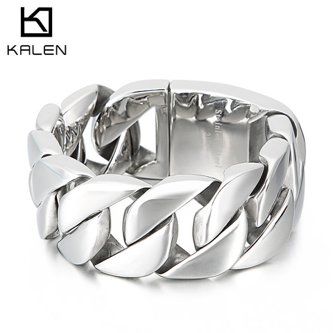 KALEN High Quality 316 Stainless Steel 30mm Cuban Bracelet Bangle Men's Heavy Chunky Link Chain Bracelet Fashion Jewelry Gifts ► Photo 1/6