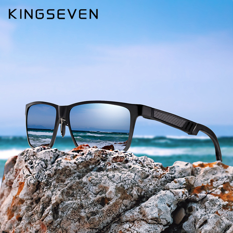 KINGSEVEN Brand Men's Glasses Square Polarized Sunglasses UV400 Lens  Eyewear Accessories Male Sun Gl…