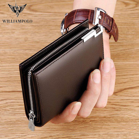 WILLIAMPOLO Luxury Brand  Short  Clutcht Card Holders Zipper Pocket wallet Holders ► Photo 1/6