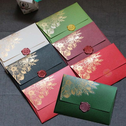 40pcs/lot New High Grade Pearl Paper Envelopes 125mmX175mm European Bronzing Pattern Envelope Bag ► Photo 1/4