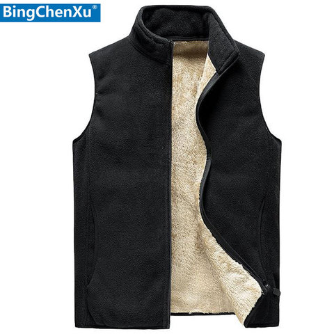 cashmere Mens Jacket Sleeveless Vest  Soft Vests Casual Coats Male velvet wool vest Men's Vest Men Thicken Waistcoat 8XL elderly ► Photo 1/6