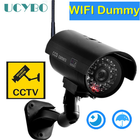 Dummy camera cctv video surveillance cameras w/ wifi antenna infared IR LED flashing battery powered security fake camera ► Photo 1/6