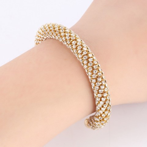 Luxury Cuff Bracelets & Bangles For Women Gold Silver Rose Color Claw Chain Crystal Rhinestone Vintage Bracelets Fashion Jewelry ► Photo 1/6