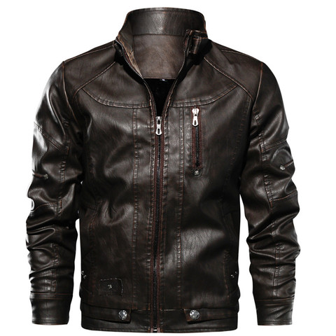 Mens Leather Jackets Drop shippingHigh Quality Motorcycle Jacket Male Plus faux leather jacket men  spring men clothes ► Photo 1/6