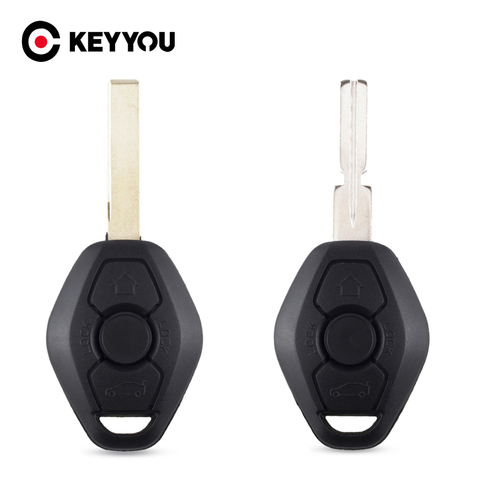 KEYYOU Uncut Car Key Shell 3 BNT For BMW E38 E39 E46 EWS System Key Remote Fob Case Replacement Car Key Case Cover Keyless Fob ► Photo 1/5