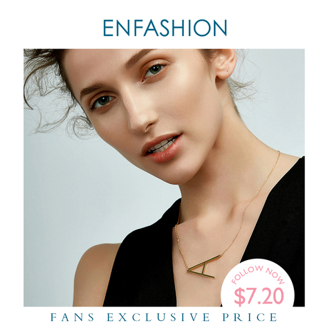 EnFashion Letter Necklaces Alphabet Initial Pendants Necklace Gold Color Stainless Steel Choker Necklace for Women Jewelry ► Photo 1/6