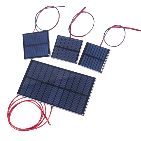 1PCS 1V 1.5V 2V 3V 3.5V Solar Panel With 30CM Wire Mini Solar System DIY For Battery Cell Phone Charger 300mA 500mA 0.3W 0.65W ► Photo 1/6