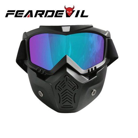 Motorcycle Glasses Motocross Motorbike Moto Goggles Detachable Goggle UV Protection Ski Bike for Halley Open Face Helmet Mask ► Photo 1/6