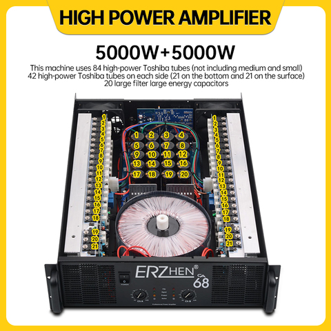ERZHEN 84 only professional power amplifier 5000w x2 channel power amplifier subwoofer professional stage audio power amplifier ► Photo 1/5