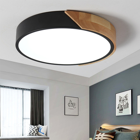 LED Ceiling Light Bedroom Ultra Thin Lamp Wooden Ceiling Lamp Remote Control Living Room Lighting Kitchen Corridor Balcony Light ► Photo 1/6