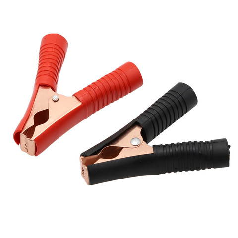 2PCS Hot 100A Car Alligator Clips Battery Clamps Crocodile Clip Red Black Positive Negative 90mm length Red Black ► Photo 1/6