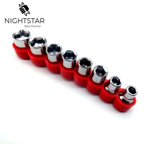 8pc 1/4 Inch Drive Hex Bit Socket Set Socket wrench Set Wrench Adapter 5/6/7/8/9/10/11/12mm ► Photo 1/5