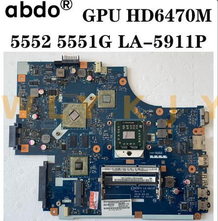 For Acer aspire 5551G 5552 5552G Laptop Motherboard NEW75 LA-5911P MBWVE02001 MB.WVE02.001 DDR3 HD6470M Free cpu tested 100% wor ► Photo 1/5