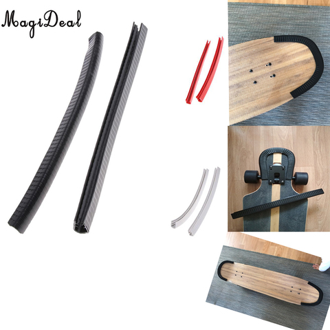 2Pcs Rubber Longboard Skateboard Deck Protection Strip Nose Guard Tail Guard Longboard Deck Anti-collision Avoid Hurting ► Photo 1/6