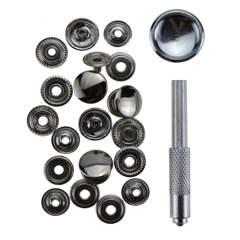 6 sets of 15mm snaps + manual installation tools DIY accessories in the box Metal buttons Decorative buttons Rivets ► Photo 1/6