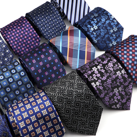 Fashion Polyester Necktie For Men Business Meeting Formal Striped Dot Floral 8cm Jacquard Tie Daily Wear Cravat Suit Accessories ► Photo 1/6