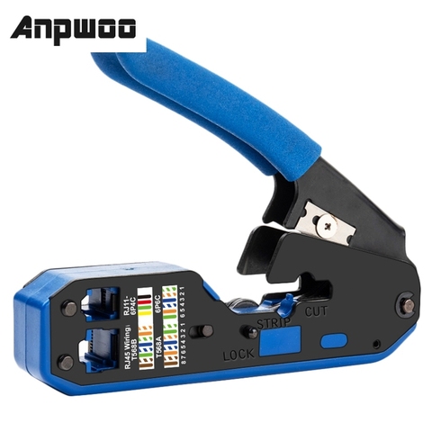 ANPWOO Rj45 Tool Network Crimper Cable Stripping Plier Stripper for Rj45 Cat6 Cat5E Cat5 Rj11 Rj12 Connector ► Photo 1/6