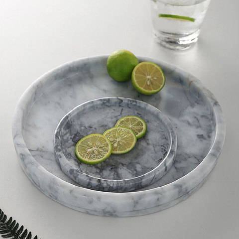 European 5.5inch Natural Marble Plate Dish Dessert Plates Porcelain Fish Plate Jewelery Display Sundries Storage Tray ► Photo 1/6