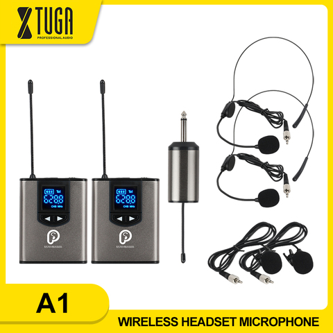 UHF Wireless Headset Microphone Lavalier Lapel Mic Bodypack Transmitter  Receiver