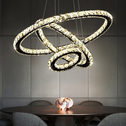 Nordic Led Chandelier Crystal Lustre Lighting Modern Crystal Pendant Light Circles Hanging Lighting Home Decoration ► Photo 1/6